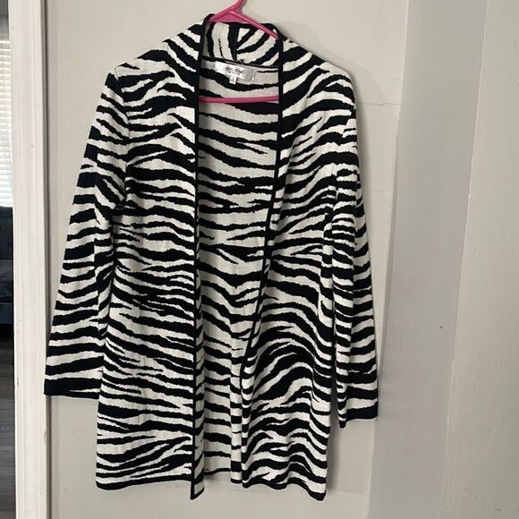 JONES STUDIO ZEBRA PRINT CARDIGAN SIZE SMALL - Picture 1 of 7